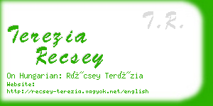 terezia recsey business card